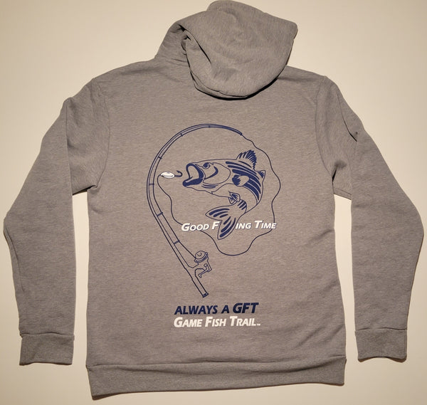 Hoodie Long Sleeve GFT Logo 'About to Strike' - Heather Gray Unisex Malibu Hoodie