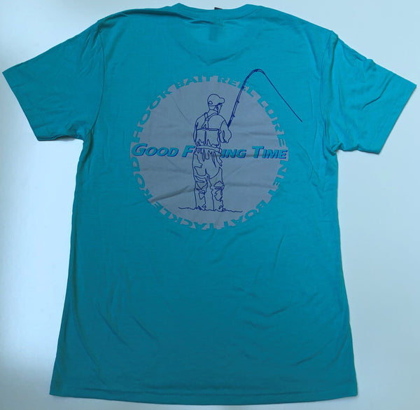 Short sleeve GFT 'Ankle Deep' - Tahiti Blue Unisex Tri-Blend Tee