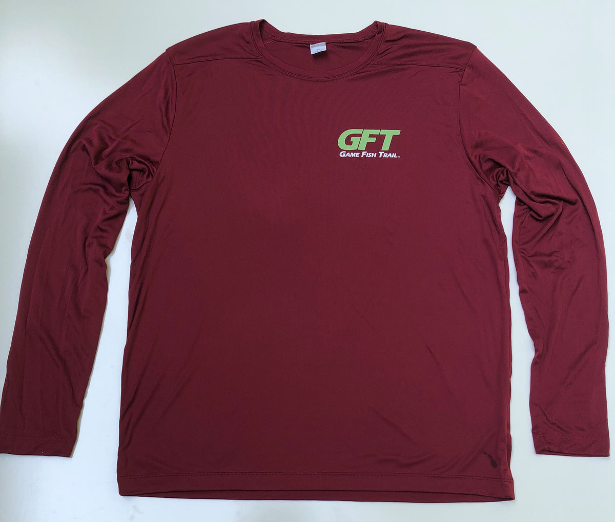 Long sleeve GFT About2Strike Cardinal moisture wicking UPF Performance Tee  – Game Fish Trail