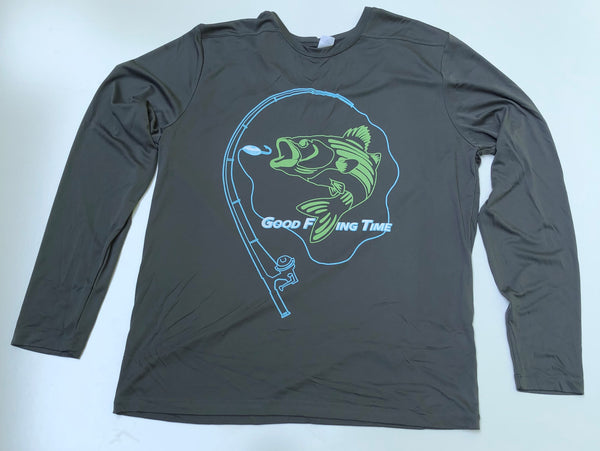 Long sleeve GFT 'About to Strike' - Dark Smoke Grey moisture wicking UPF Performance T-shirt