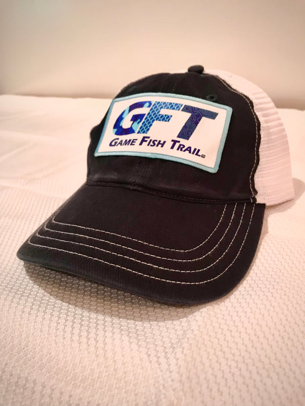 GFT Logo - Richardson Garment Washed Trucker hat - Navy / White