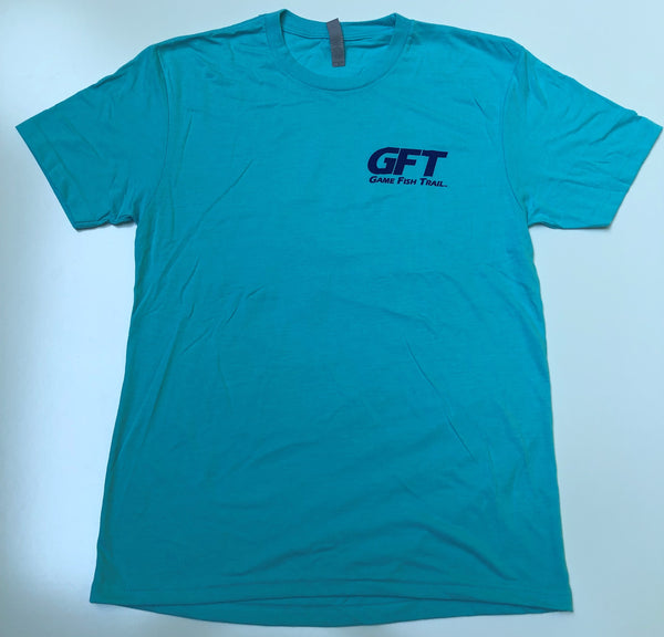 Short sleeve GFT 'Ankle Deep' - Tahiti Blue Unisex Tri-Blend Tee