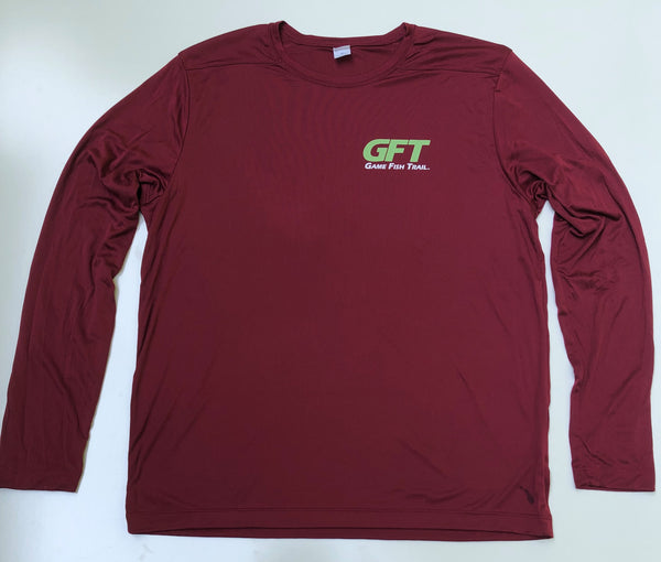 Long sleeve GFT 'About to Strike' - Cardinal moisture wicking UPF Performance T-shirt
