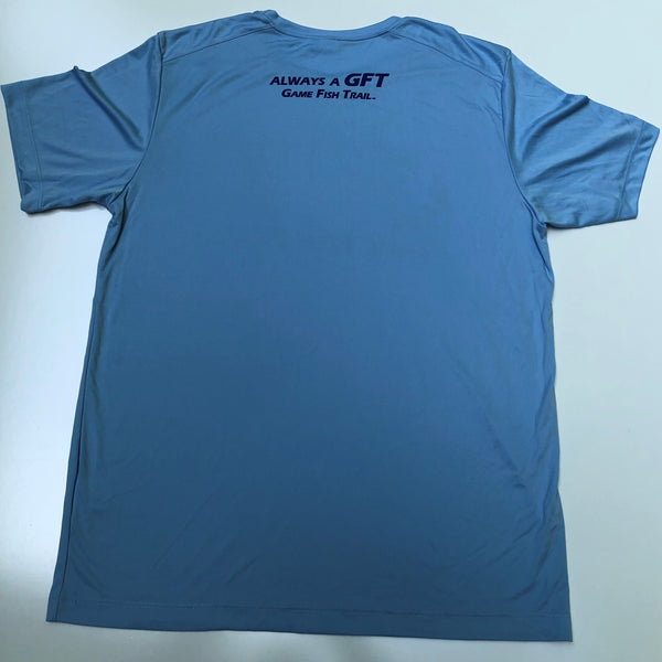 Short sleeve GFT Logo - Light Blue moisture wicking UPF Performance T-shirt