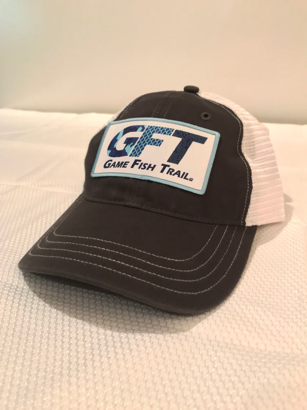 GFT Logo - Richardson Garment Washed Trucker hat - Charcoal / White