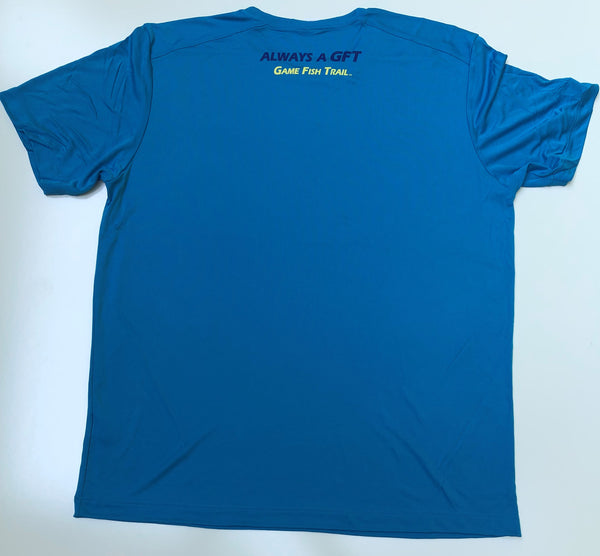 Short sleeve GFT Marlin Splash - Sapphire moisture wicking UPF Performance T-shirt