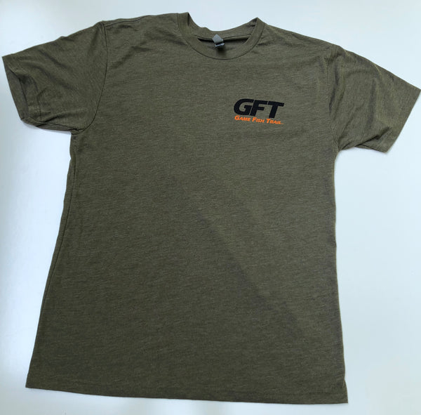 Short sleeve GFT 'Patience Boy' - Military Green Unisex Tri-Blend Tee